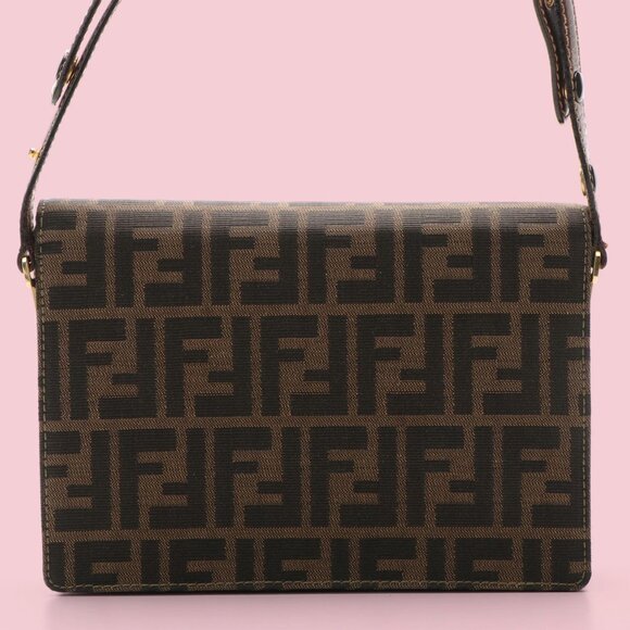 Fendi Tobacco Monogram Zucca Canvas Shoulder Bag - Picture 5 of 13
